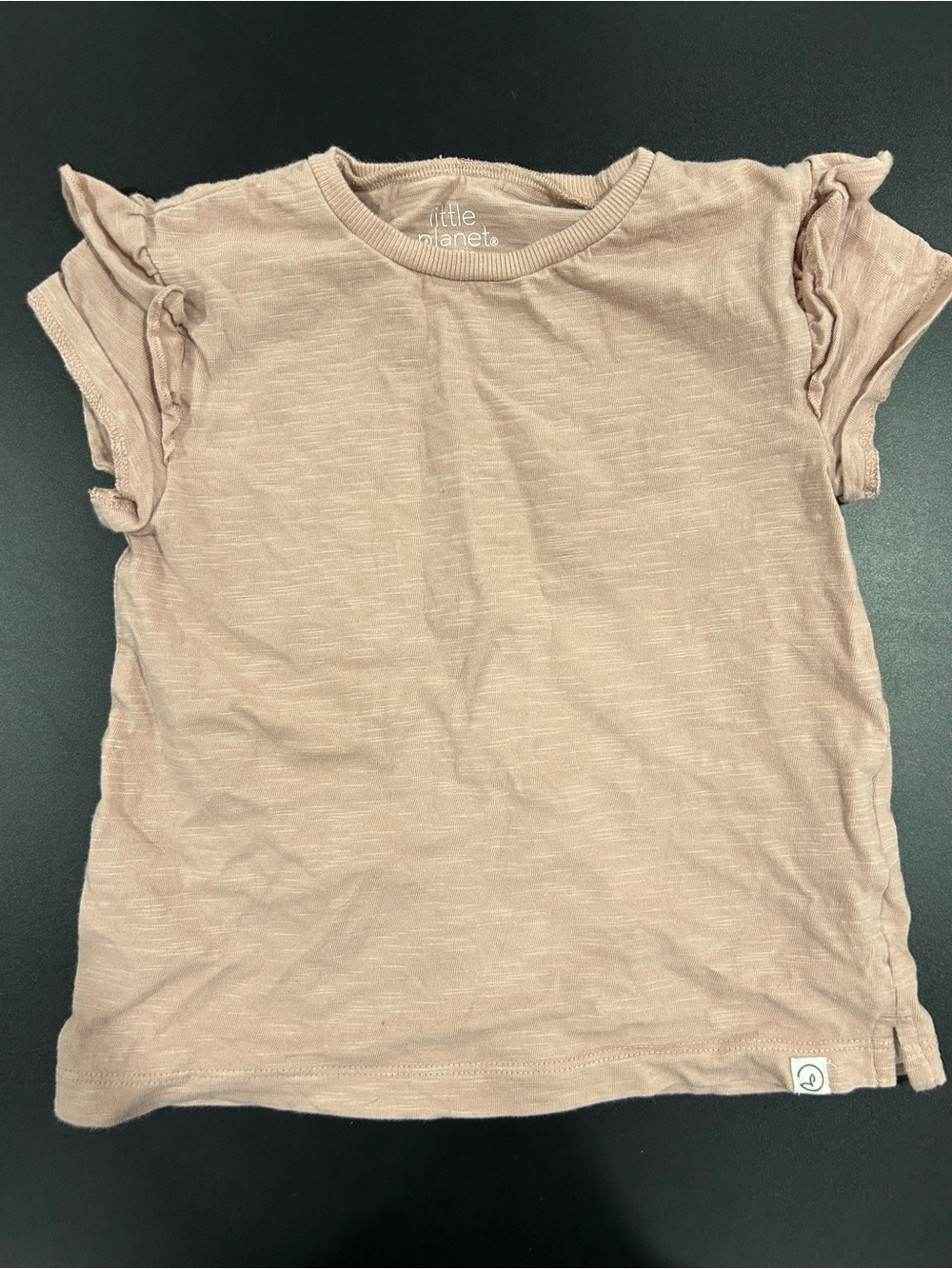 Organic Carter's Light Pink Ruffle Sleeve Short Sleeve Tee